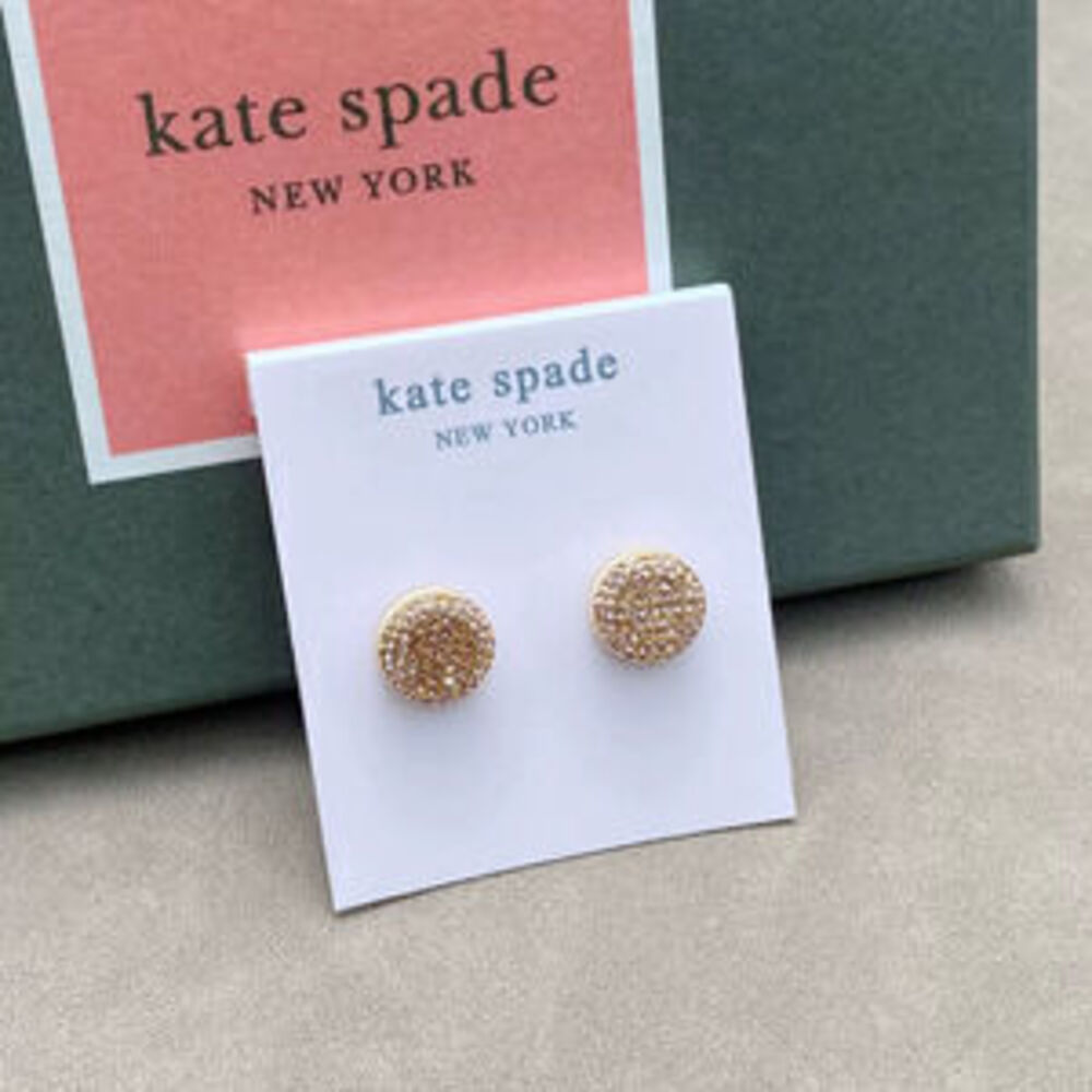 kate spade Full Diamond Enamel Bun Stud Earrings
